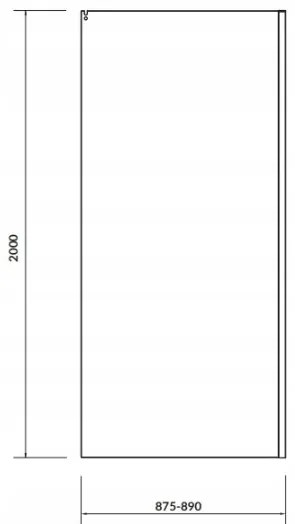 Cersanit Crea, sklenená sprchová stena k posuvným spchovým dveriam 90x200 cm, 8mm číre sklo, chrómový profil, S900-2614