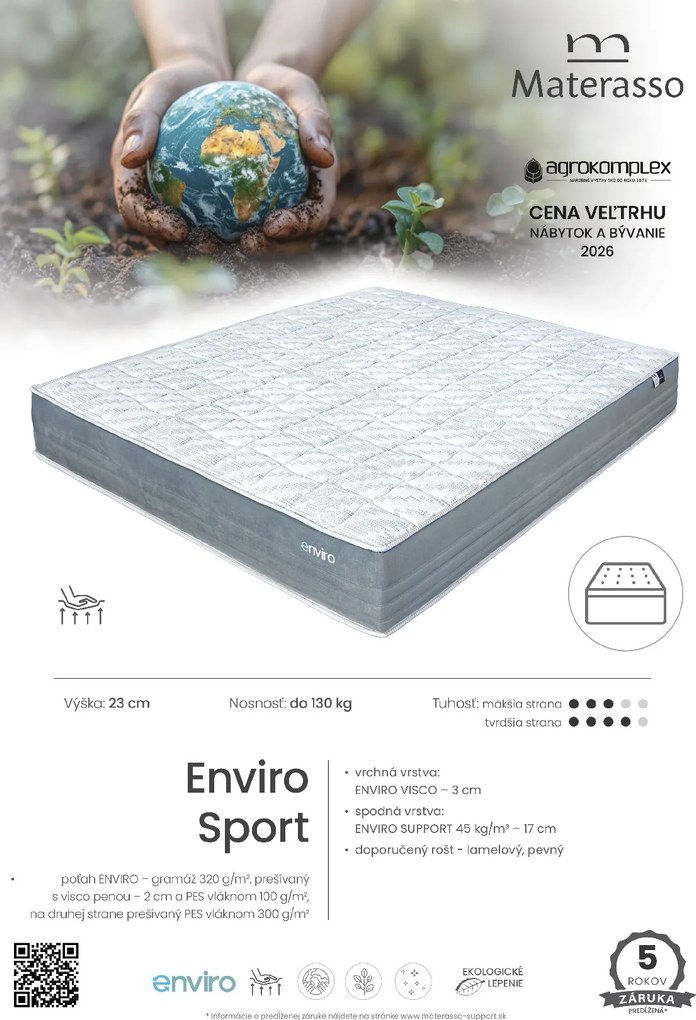 Penový matrac Enviro Sport Rozmer: 100 x 200 cm