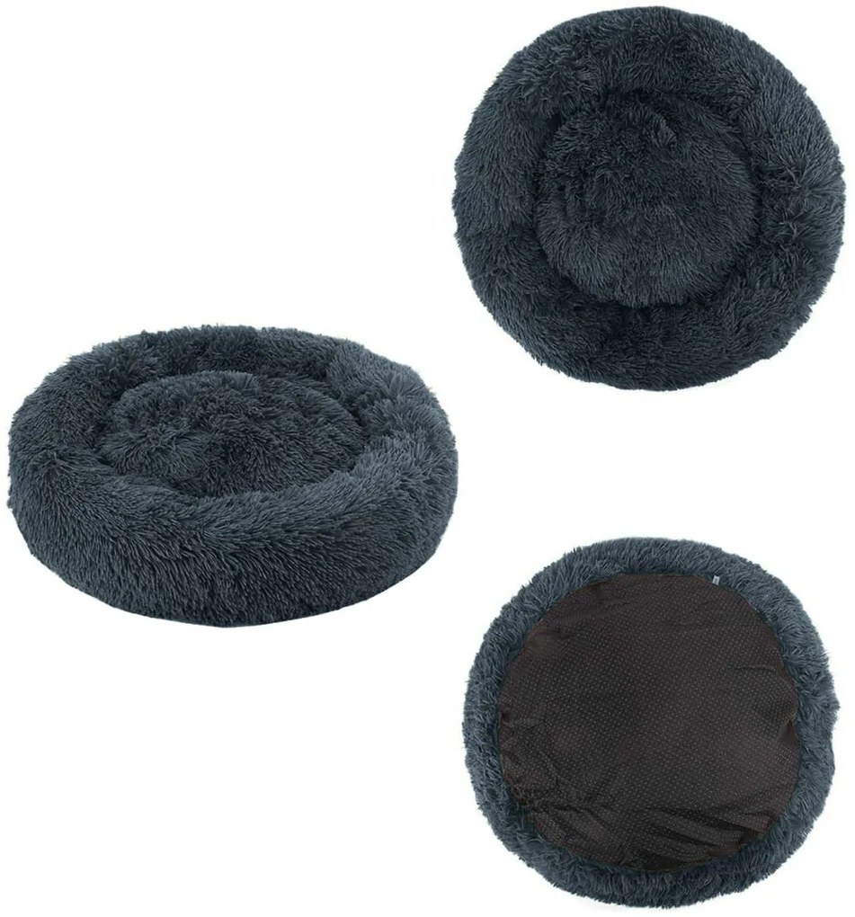Plyšový pelech pre psov 40 cm tmavosivý