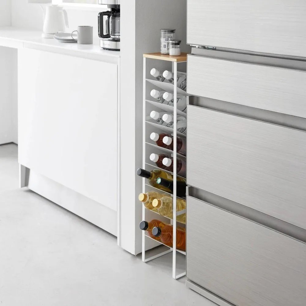 Biely kovový regál na víno počet fliaš 16 20x88,5x19 cm Tower – YAMAZAKI