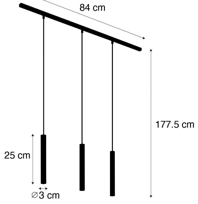 Moderný koľajnicový systém s 3 závesnými svetlami bronzový 1-fázový - Slimline Keno