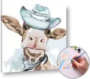 Maľovanie podľa čísel TELIATKO S KLOBÚKOM –  nízka náročnosť