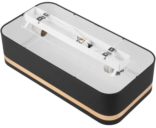 Stropné svietidlo SIRJA SQUARE STRIPE 2xE27/15W/230V čierna/zlatá