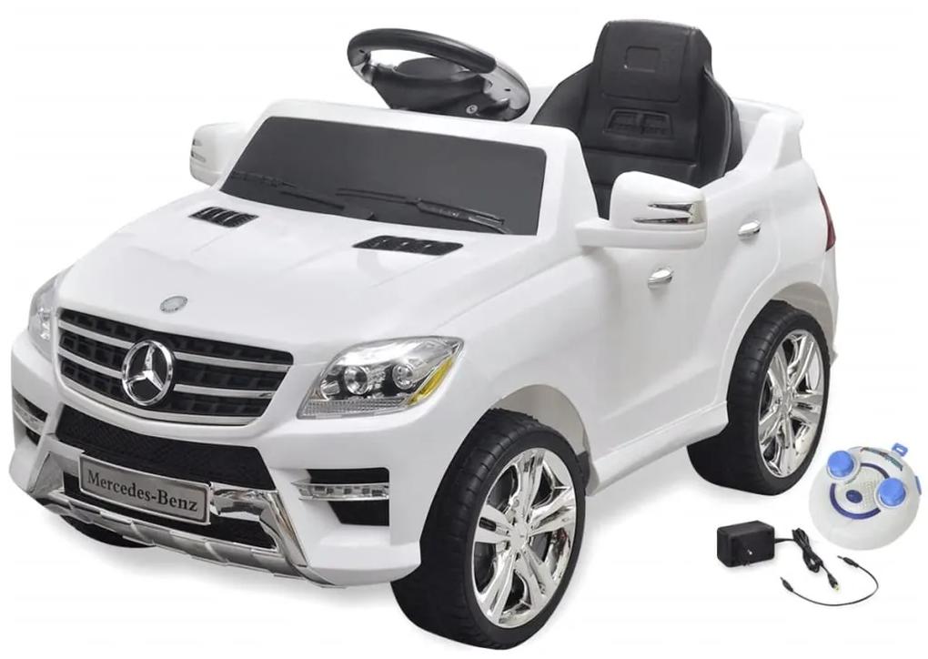 vidaXL Detské elektrické auto s ovládačom biele Mercedes Benz ML350 6 V
