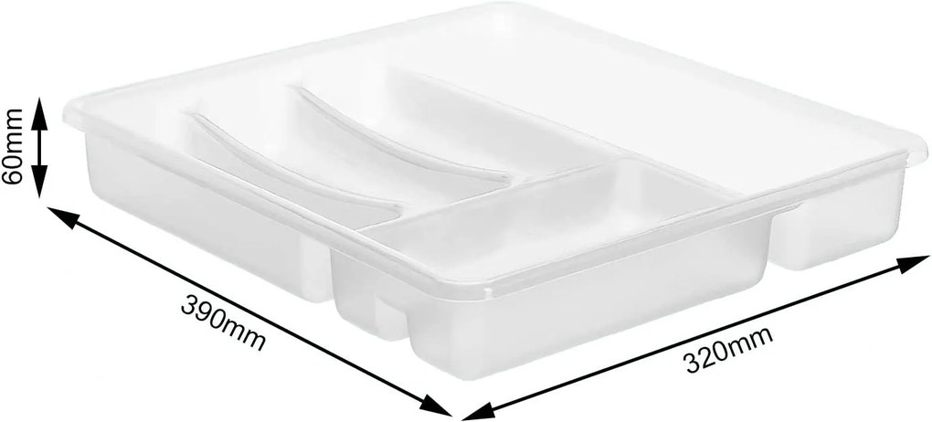 Rotho Organizér do zásuvky, do kuchyne, príborník mliečny KLASIK 32 x 40 cm