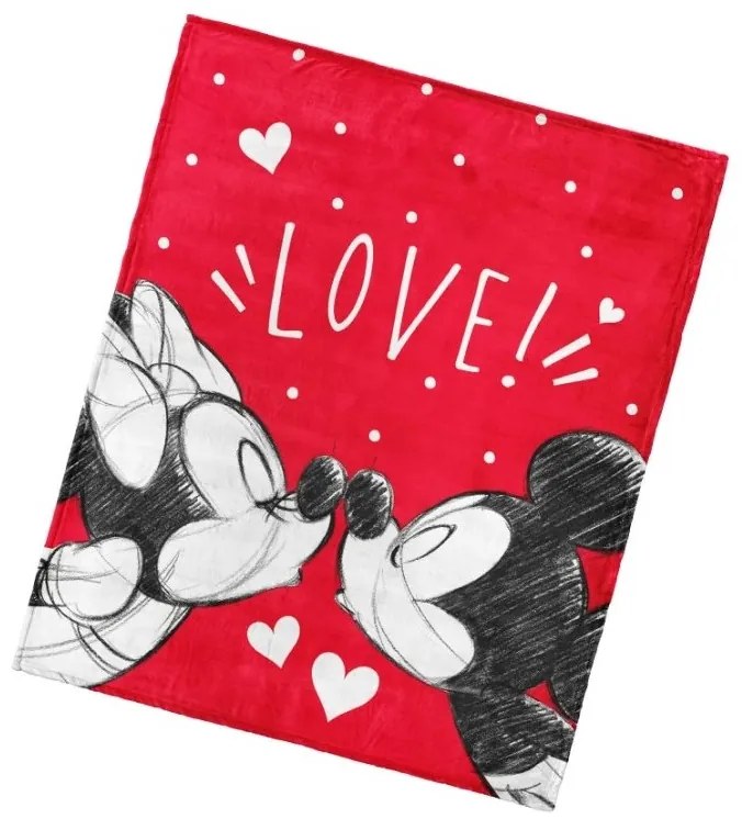 Detská deka Mickey a Minnie Mouse Love 130x160 cm