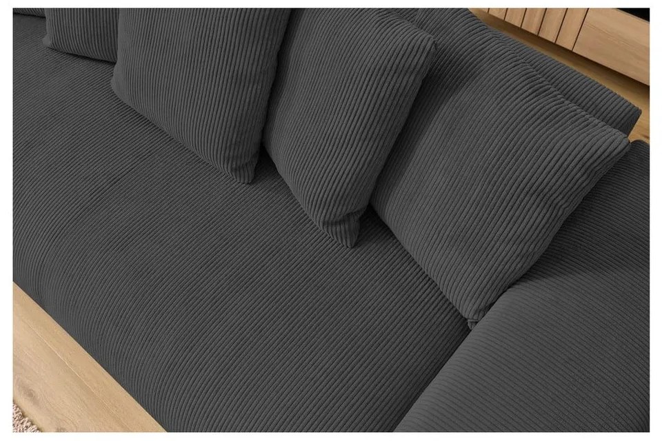 Sivá menčestrová pohovka 280 cm Voltaire – Bobochic Paris