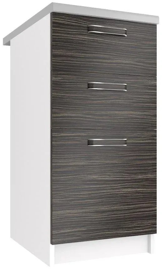 Kuchynská skrinka Belini spodná so zásuvkami 40 cm eben kráľovský s pracovnou doskou  TOR SDSZ40/1/WT/HK/0/F