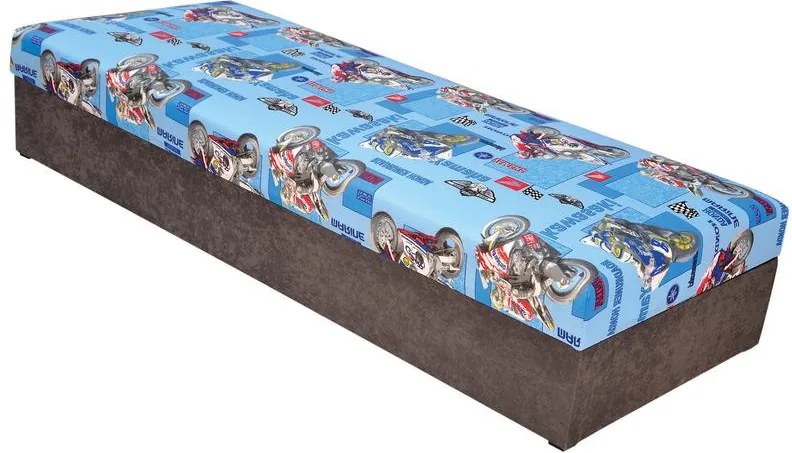 Posteľ Hurikán 80x200 cm, šedá/modrá