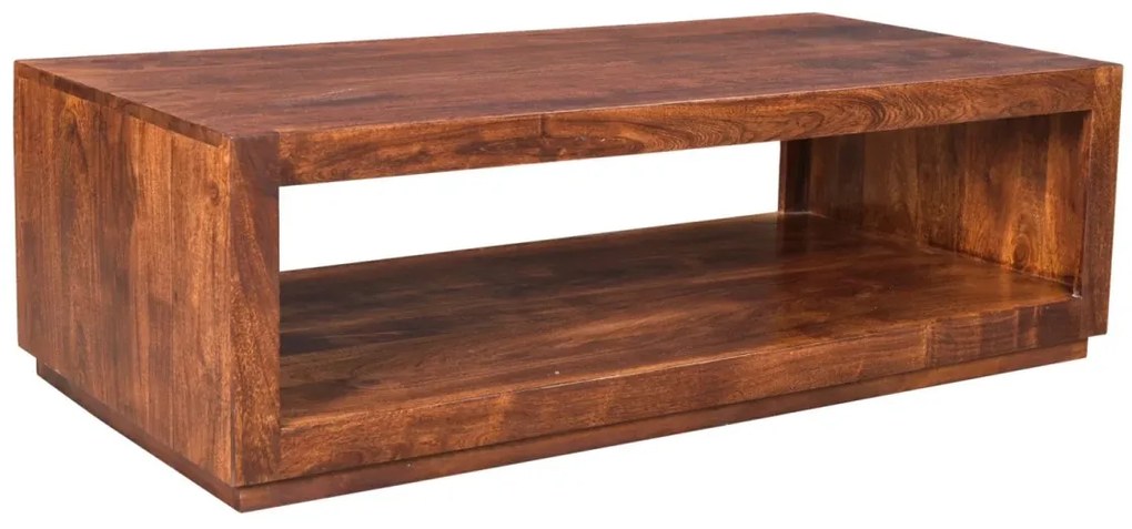 furniture-nabytek.cz - Masivní konferenční stolek Milburn z akácie, lakovaný, hnědý – 116×57×35 cm