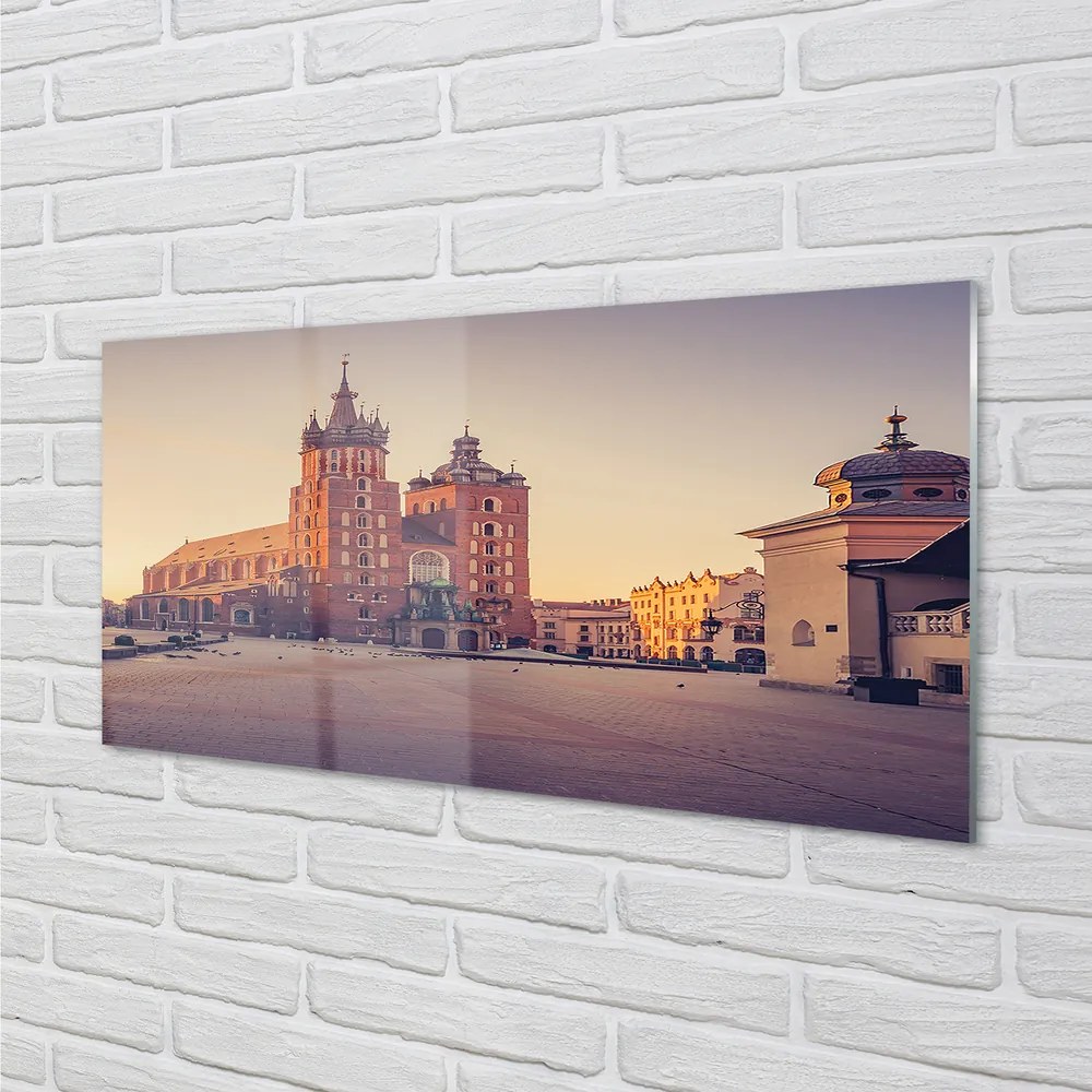 Obraz na akrylátovom skle Krakow kostol svitania 100x50 cm