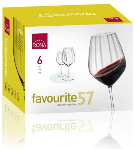 RONA 6 x Pohár na víno FAVOURITE OPTICAL 570ml