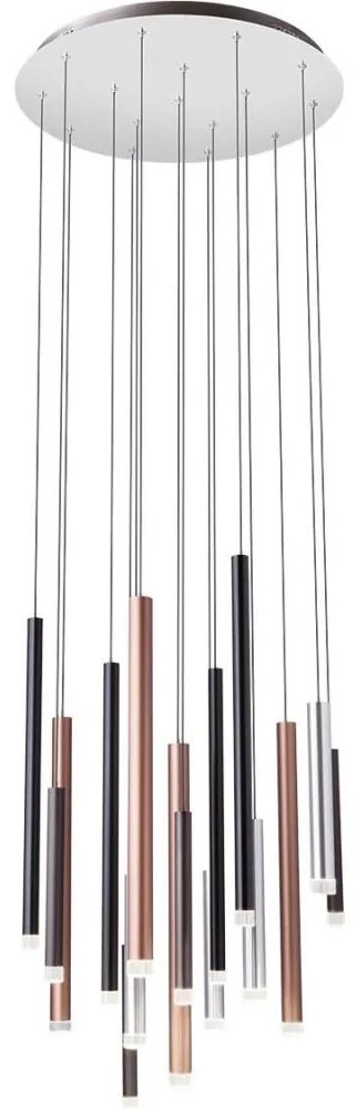 Redo 01-2061 - LED Luster na lanku MADISON 16xLED/4W/230V lesklý chróm/čierna/meď