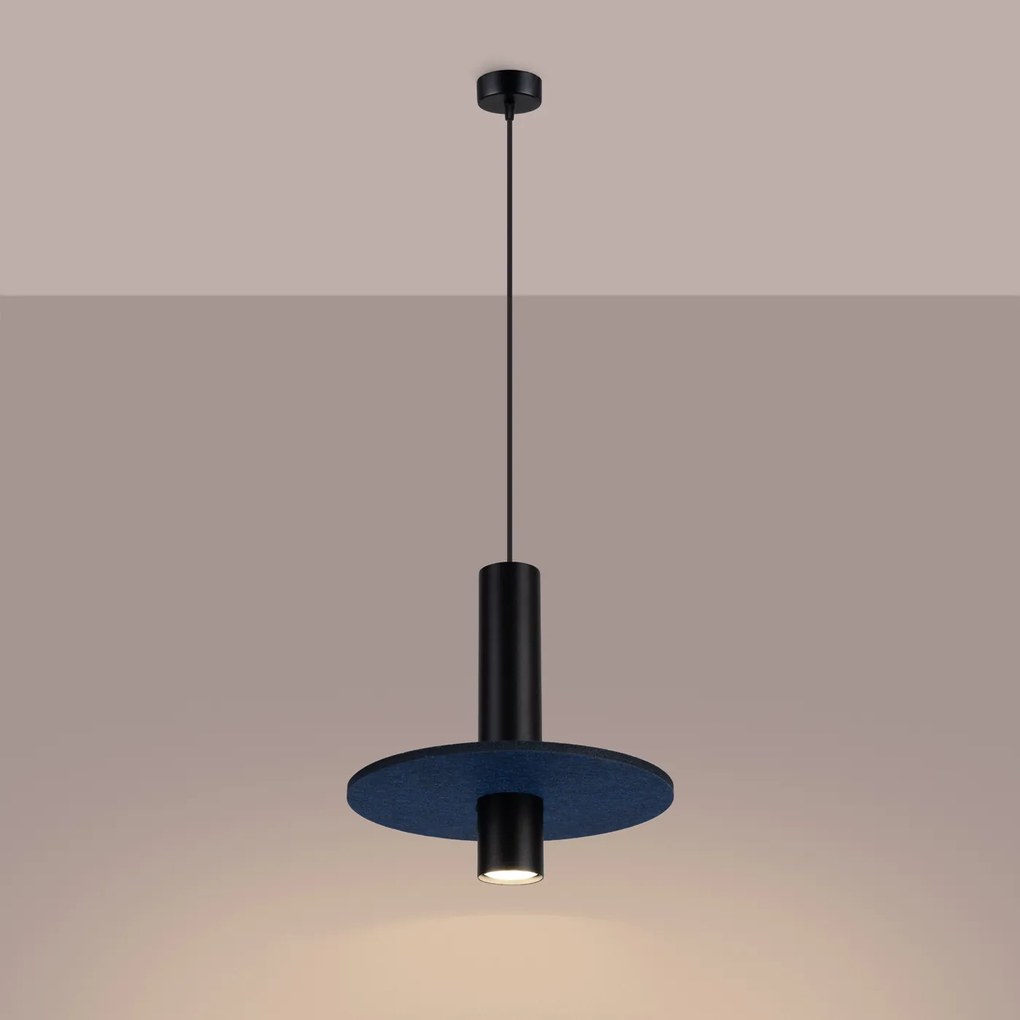 Závesné svietidlo Pelta 1, 1x čierne kovové tienidlo, bl