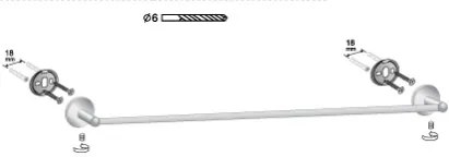 BISK Erga FOR YOU, dvojradový držiak na uteráky 60 cm, chrómová, ERG-01181