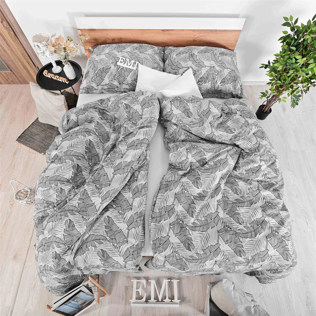 Obliečky bavlnené Zaos sivé EMI: Štandardný set jednolôžko obsahuje 1x 140x200 + 1x 70x90