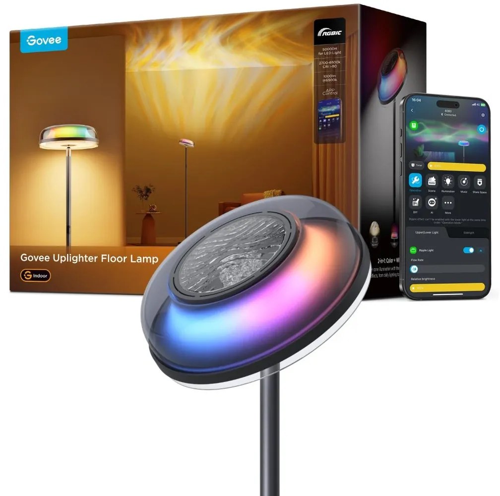 Govee-LED RGBICWW stmievateľná stojaca lampa UPLIGHTER MATTER LED/24W/230V Wi-Fi