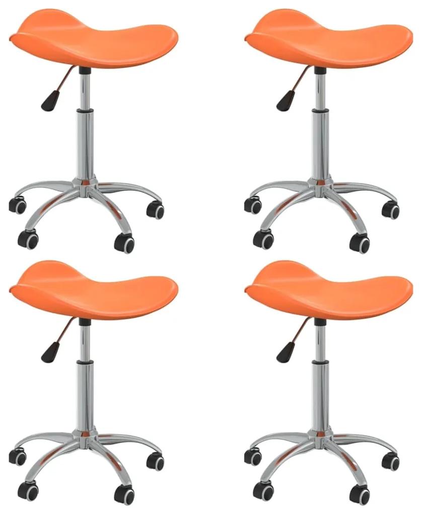Jedálenské stoličky 4 ks oranžové umelá koža