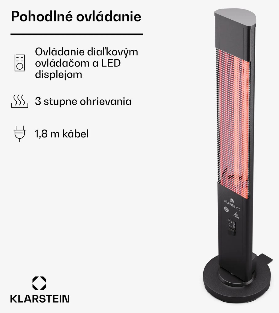 Blumfeldt Heat Guru Plus 3000, vonkajší i vnútorný sálavý ohrievač, 3000W, 3 úrovne ohrevu, diaľkové ovládanie