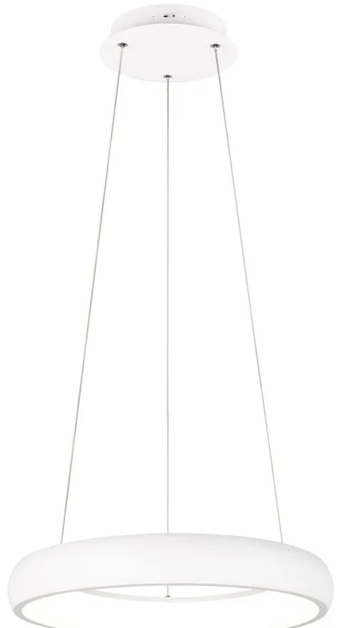 Biele LED stmievateľné závesné svietidlo s kovovým tienidlom ø 46 cm Cardona – Trio