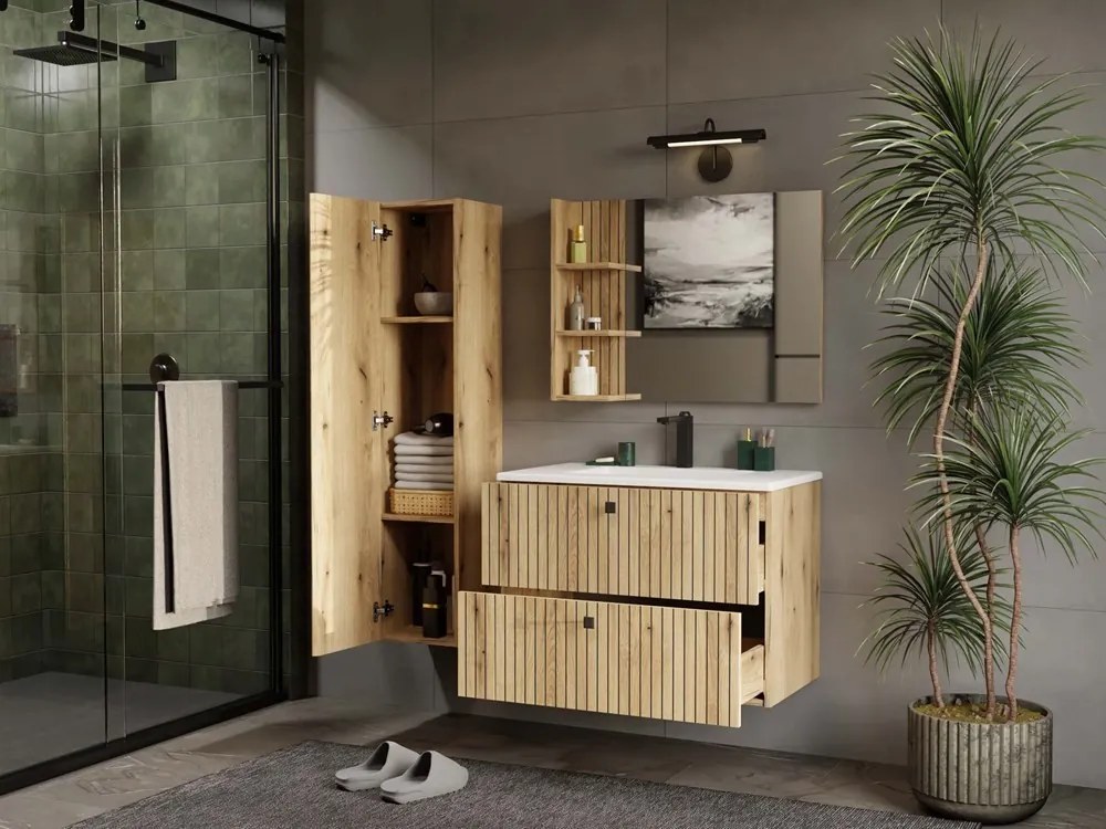 Závesná skrinka s umývadlom TIGO 2S 80 cm dub evoke