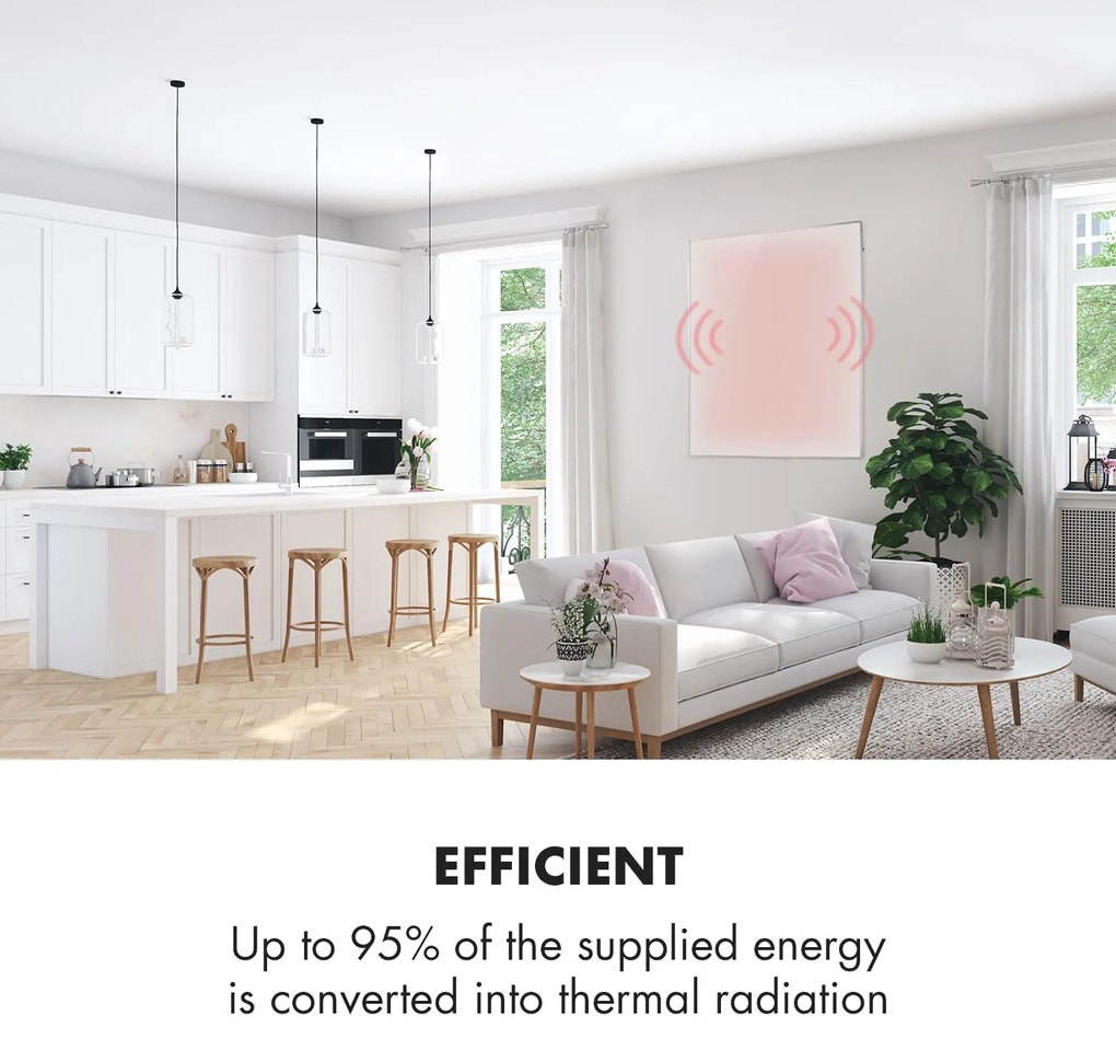 Klarstein Wonderwall 120, infračervený ohrievač, 120 x 100 cm, 1200 W, časovač, IP24