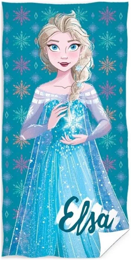 Bavlnená plážová osuška Frozen - Ľadová kráľovná Elsa