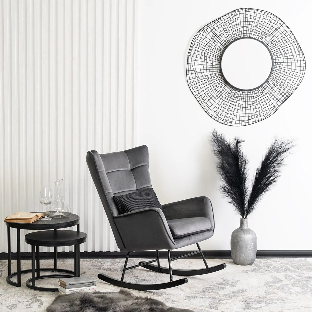 Čalúnené hojdacie kreslo JACKSON sivé