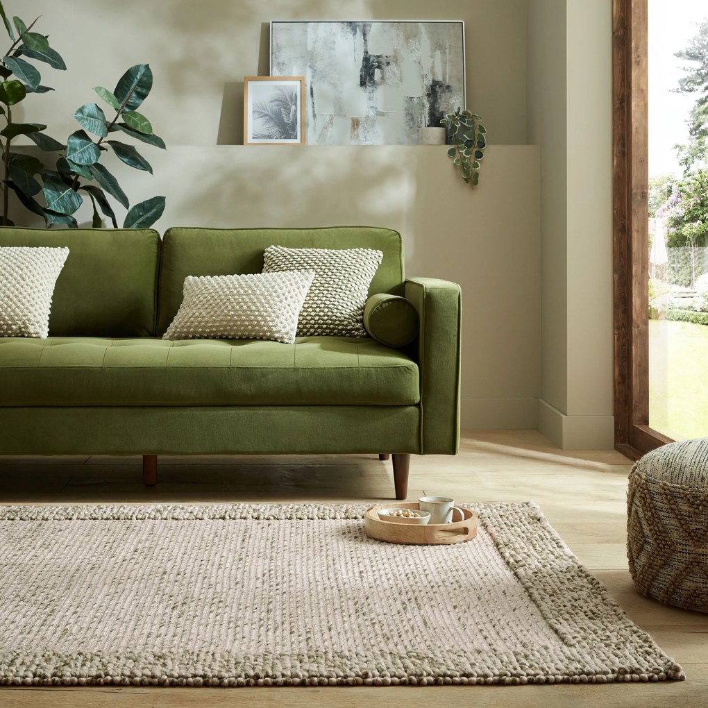 Flair Rugs, Kusový koberec Bobble Wool Green, 160x230, zelená, obývacia izba