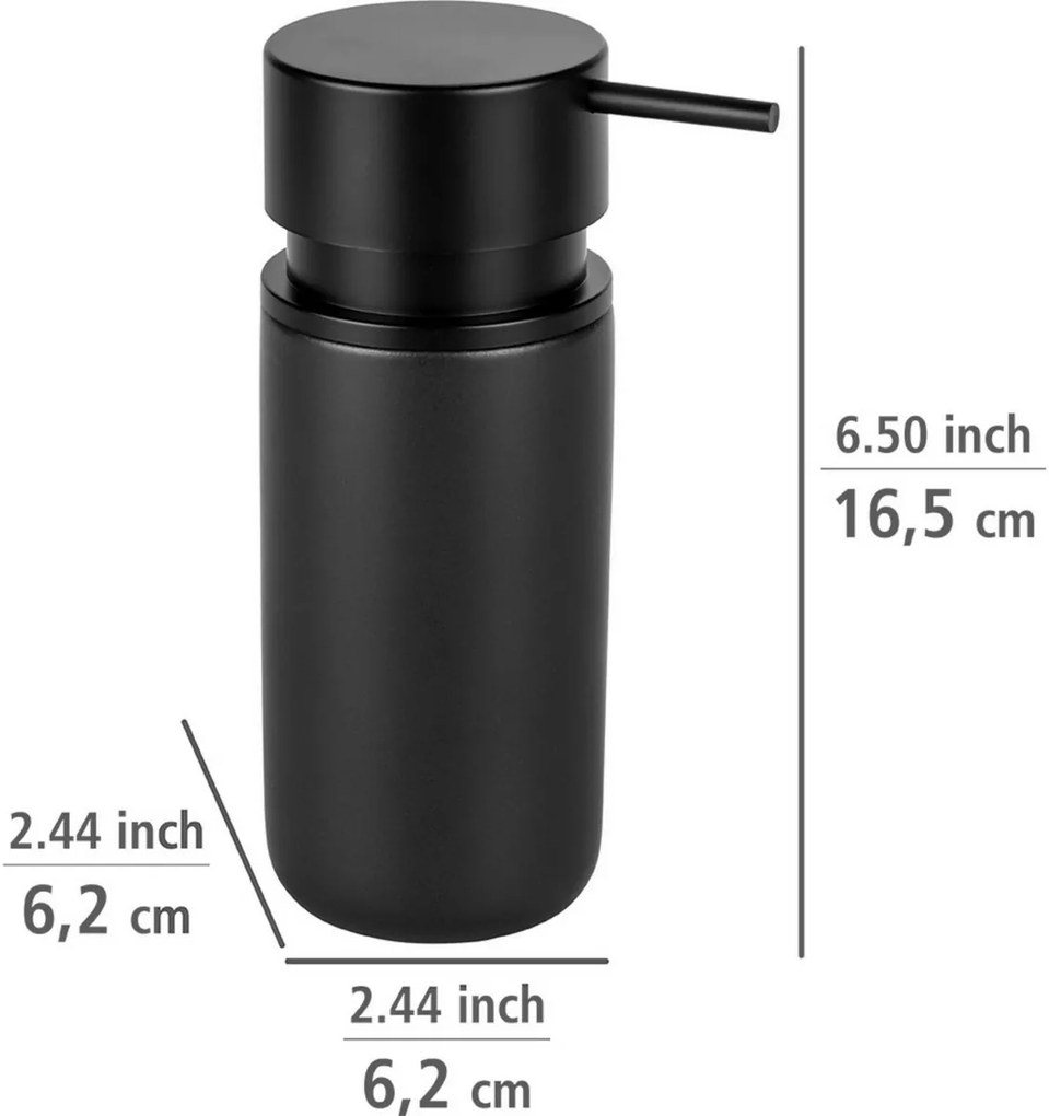 Wenko Keramický dávkovač mydla Silo 250 ml, čierna
