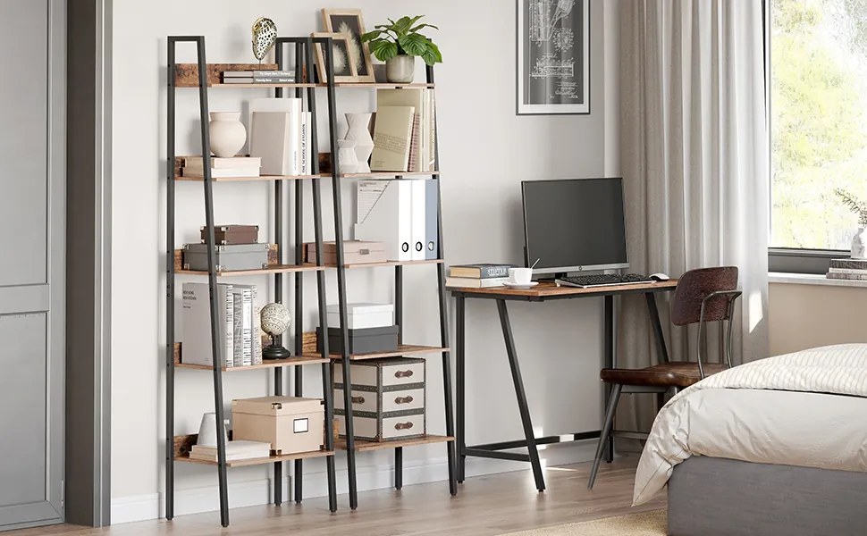 Knihovna Vasagle CHIC hnědá/černá