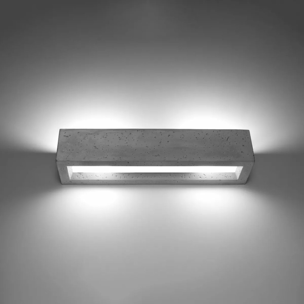 Nástenné svietidlo Vega, 1x betónové tienidlo, (50 cm)