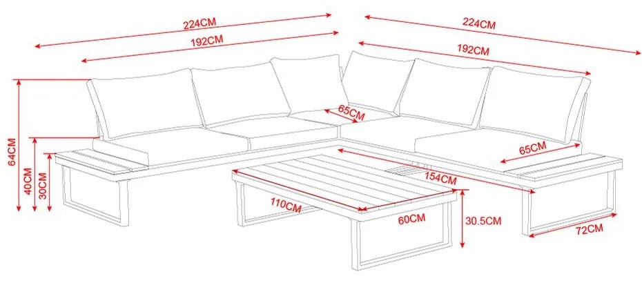 Záhradná sedacia súprava MODENA - Teak