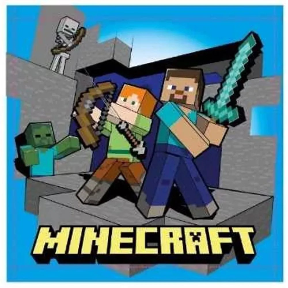 Malý detský uterák na tvár Minecraft - 100% bavlna - 30 x 30 cm