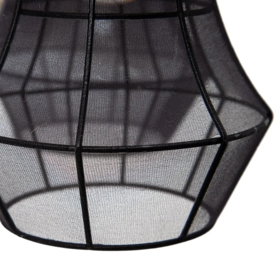 Čierne závesné svietidlo s textilným tienidlom ø 40 cm – Ixia