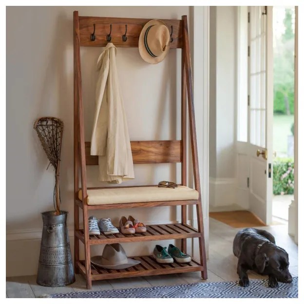 Vešiak Rami s 6 háčikmi 80x175x40 indický masív palisander Svetlomedová