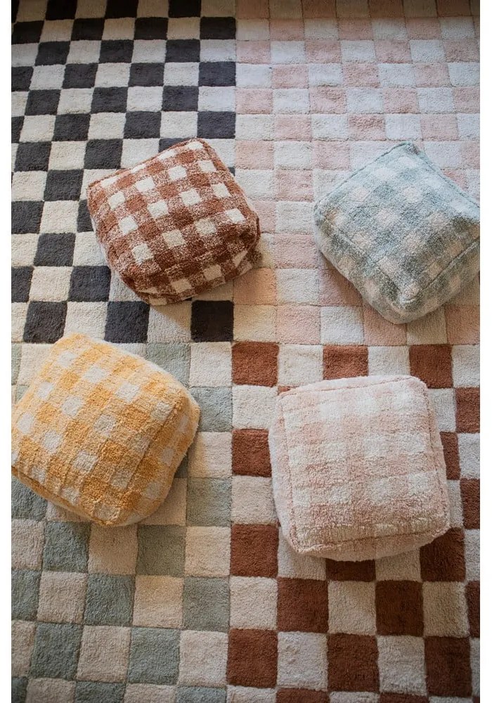 Svetloružovo-krémový prateľný ručne tkaný bavlnený koberec 120x160 cm Kitchen Tiles Rose – Lorena Canals