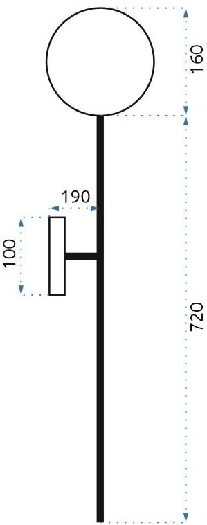 Toolight - nástenná lampa KINKIET 90cm G9 25W APP582-1W, zlatá, OSW-00076