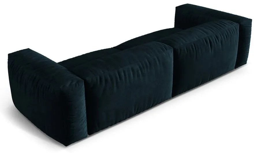 Tmavomodrá zamatová pohovka 320 cm Martina – Micadoni