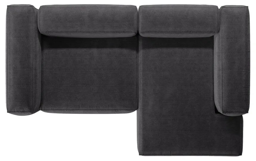 Tmavosivá menčestrová rohová pohovka (pravý roh/s leňoškou) Bergamo – Cosmopolitan Design