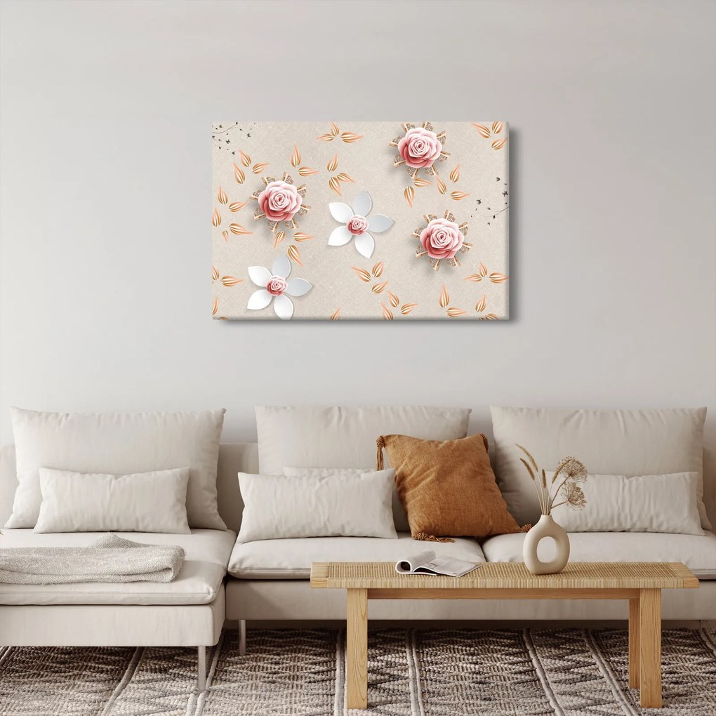 Obraz - Kvety ruží (90x60 cm)