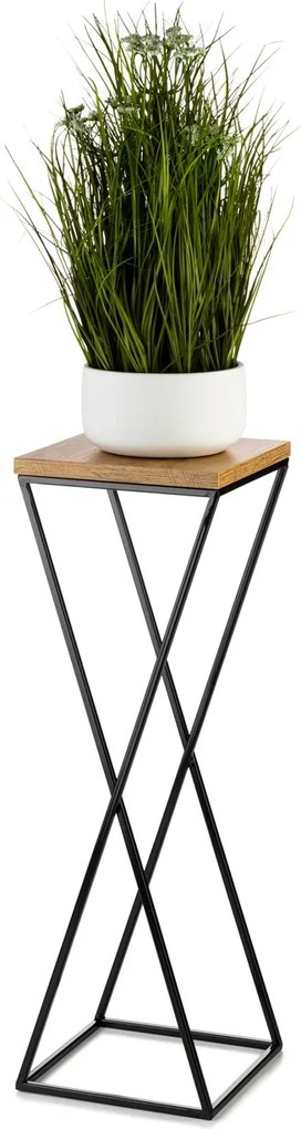 STOJAN NA KVETINÁČ LOFT6 70X24X24 CM ČIERNA/HNEDÁ