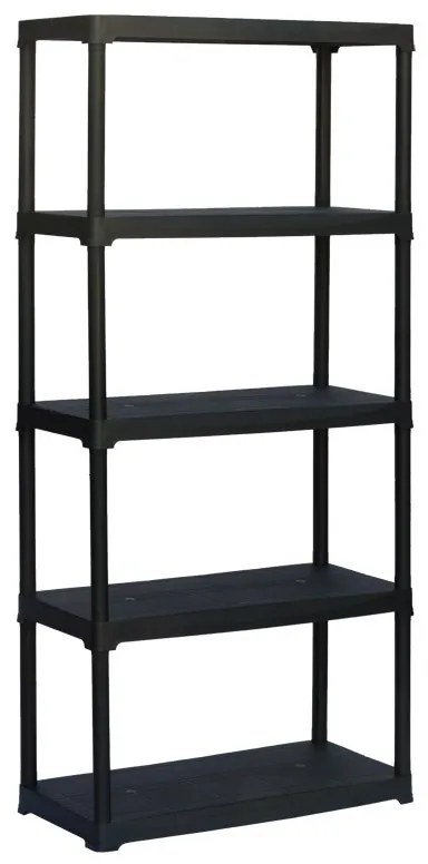 Plastový regál TEMPO, 1760 x 800 x 400 mm, 5 políc