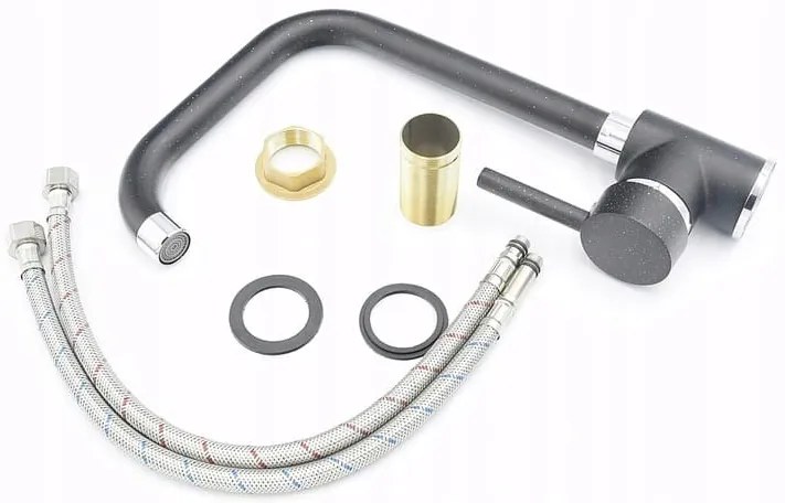 Gamma Steel, stojanková drezová batéria h-320, čierna škvrnitá, GMA-BSK-BP