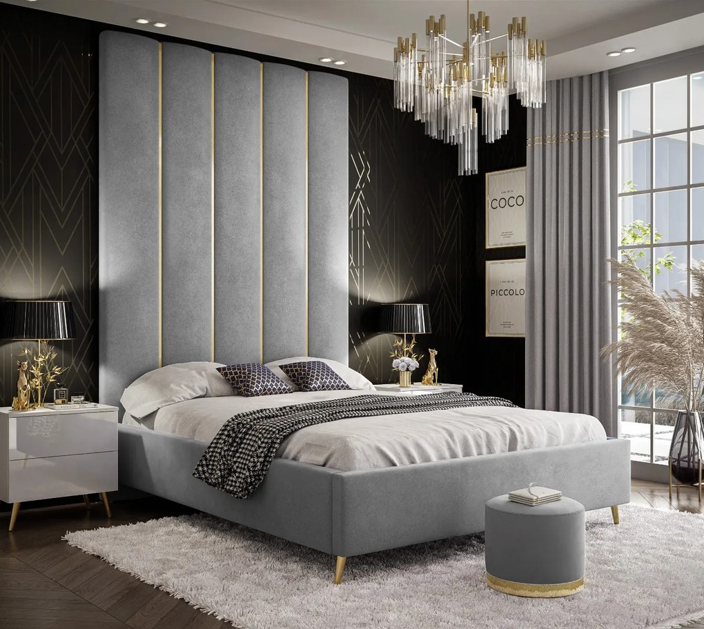 MANŽELSKÁ ČALÚNENÁ POSTEĽ ELISÉE 2 PANELOVÉ ČELO 180x200 Jasmine 90