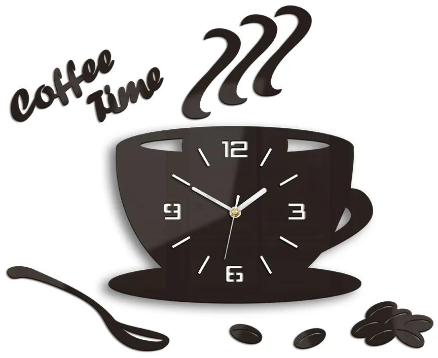Moderné nástenné hodiny COFFE TIME 3D WENGE HMCNH045-wenge