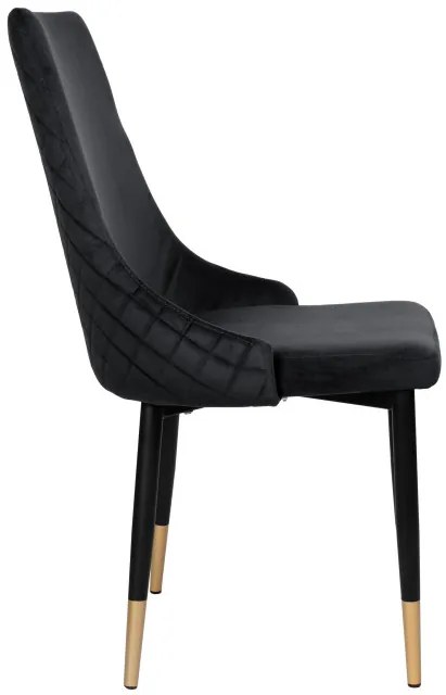 Jedálenská stolička VERMONT zamatová, čierna