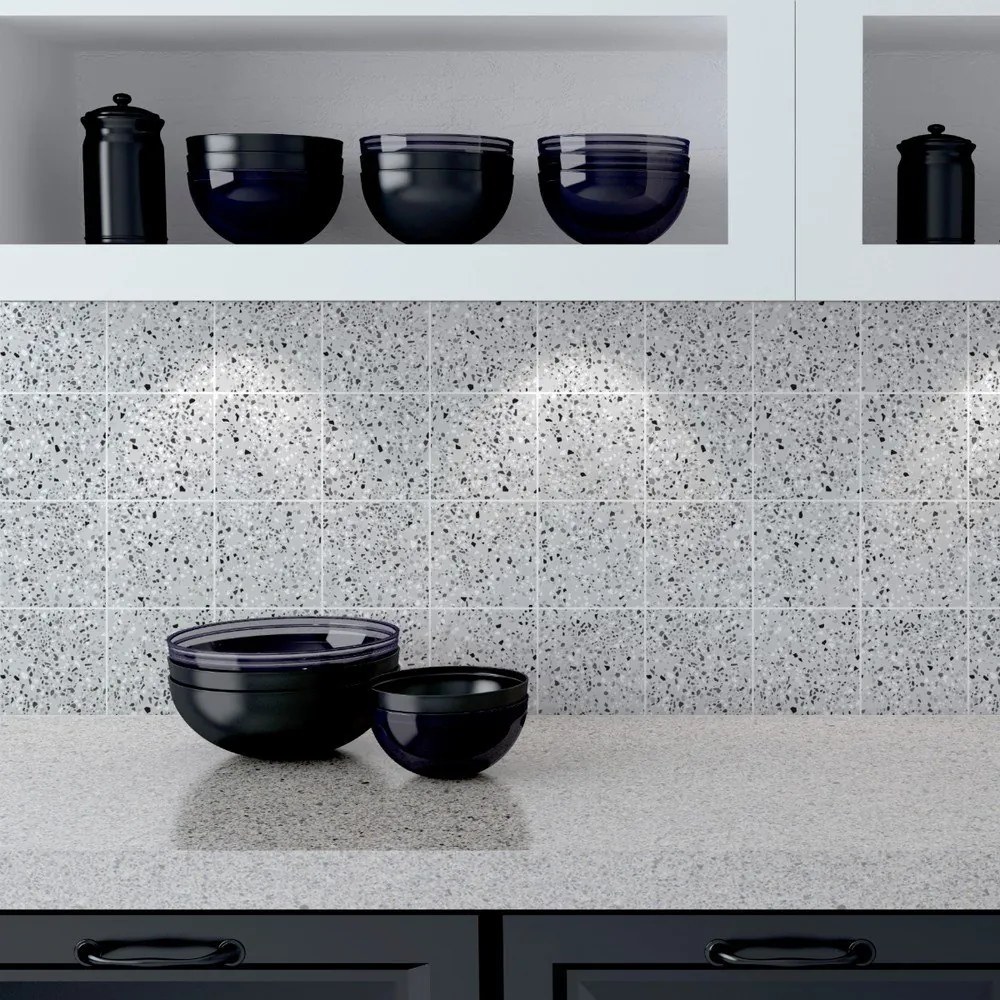 Samolepky na kachličky 60 ks 10x10 cm Terrazo – Ambiance