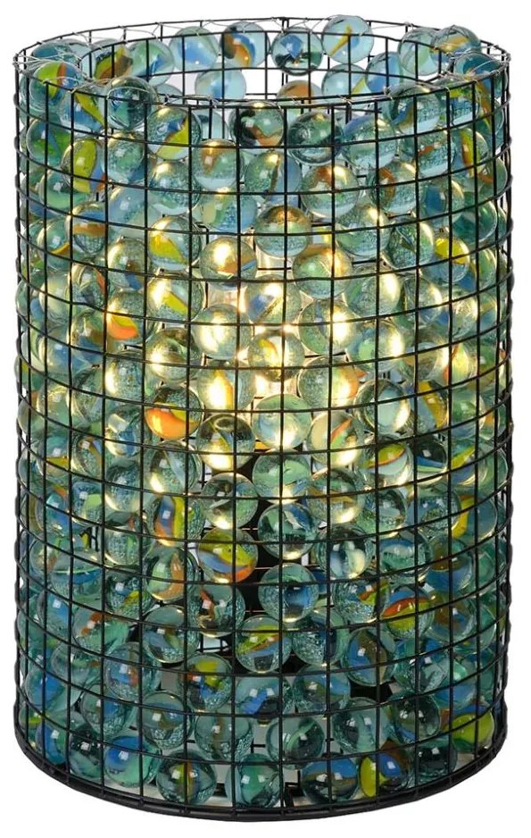 Lucide 78597/01/60 - Stolná lampa EXTRAVAGANZA MARBELOUS 1xE14/40W/230V modrá