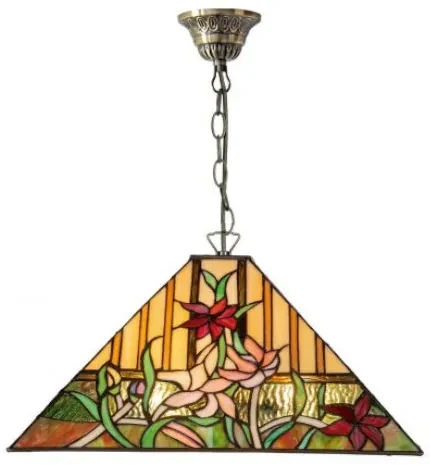 Vitráž luster do obývačky TRIANGLE Ø40